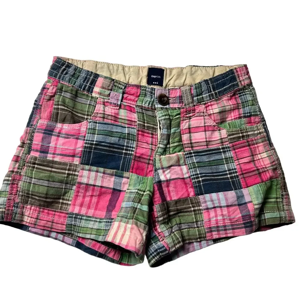 Gap Kids Plaid Shorts with Button Front Closure Sz 8